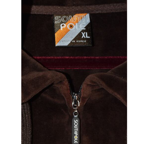 VINTAGE Southpole Velour Track Jacket Men's XL Hoodie New York 21 1991-03 SP - Picture 6 of 10